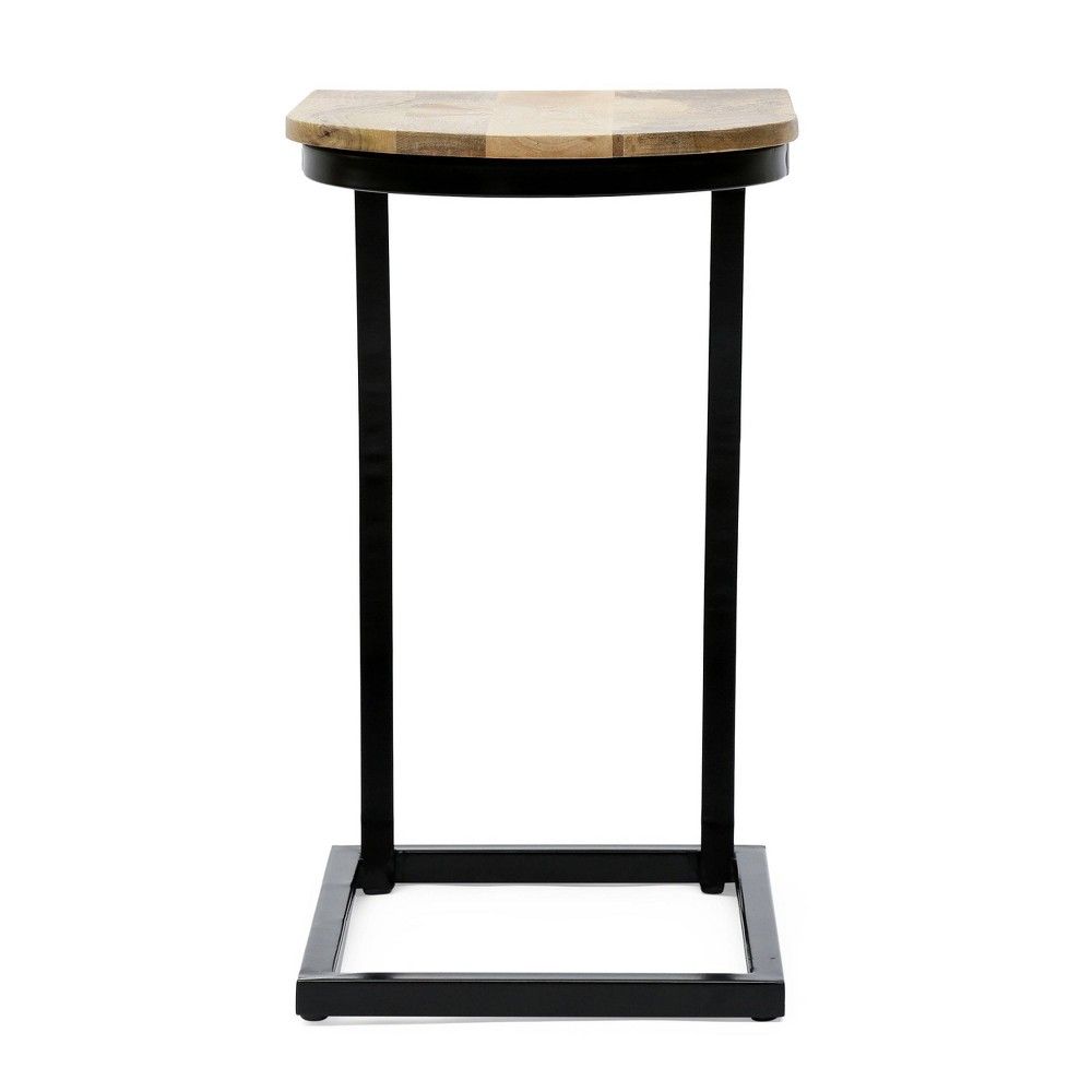 Lunsford Handcrafted Boho C Shaped End Table Honey Brown/Black - Christopher Knight Home | Target
