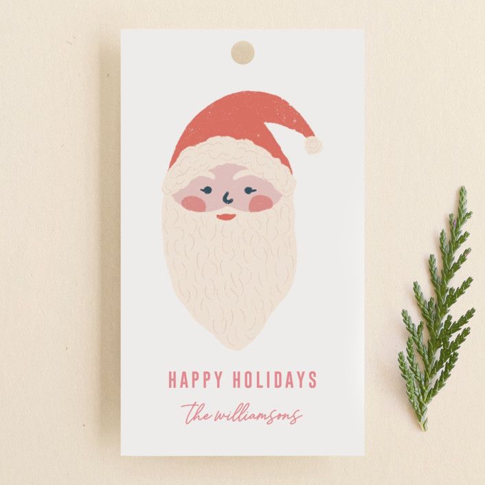 "Holiday Icons" - Customizable Gift Tags in White by Rebecca Humphreys. | Minted