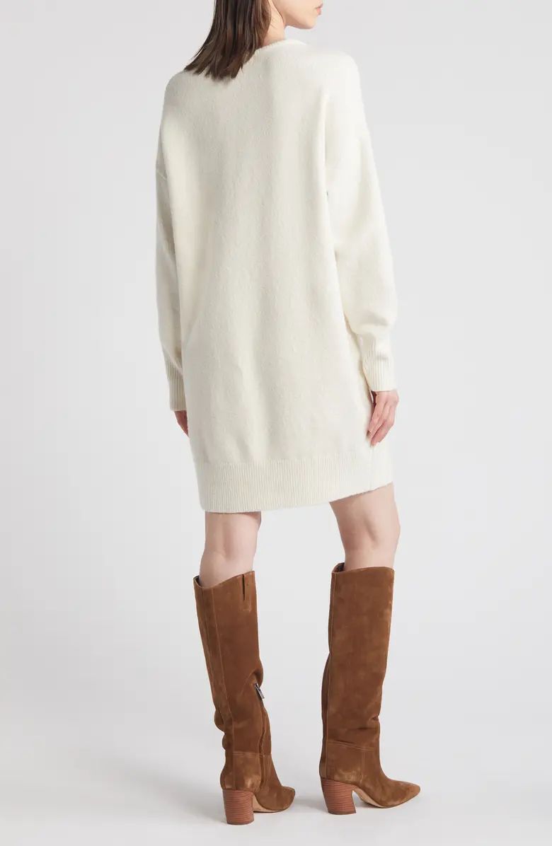 Cotton Blend V-Neck Sweater Dress | Nordstrom