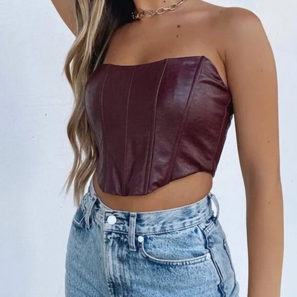 Brown Leather Corset Top | Poshmark