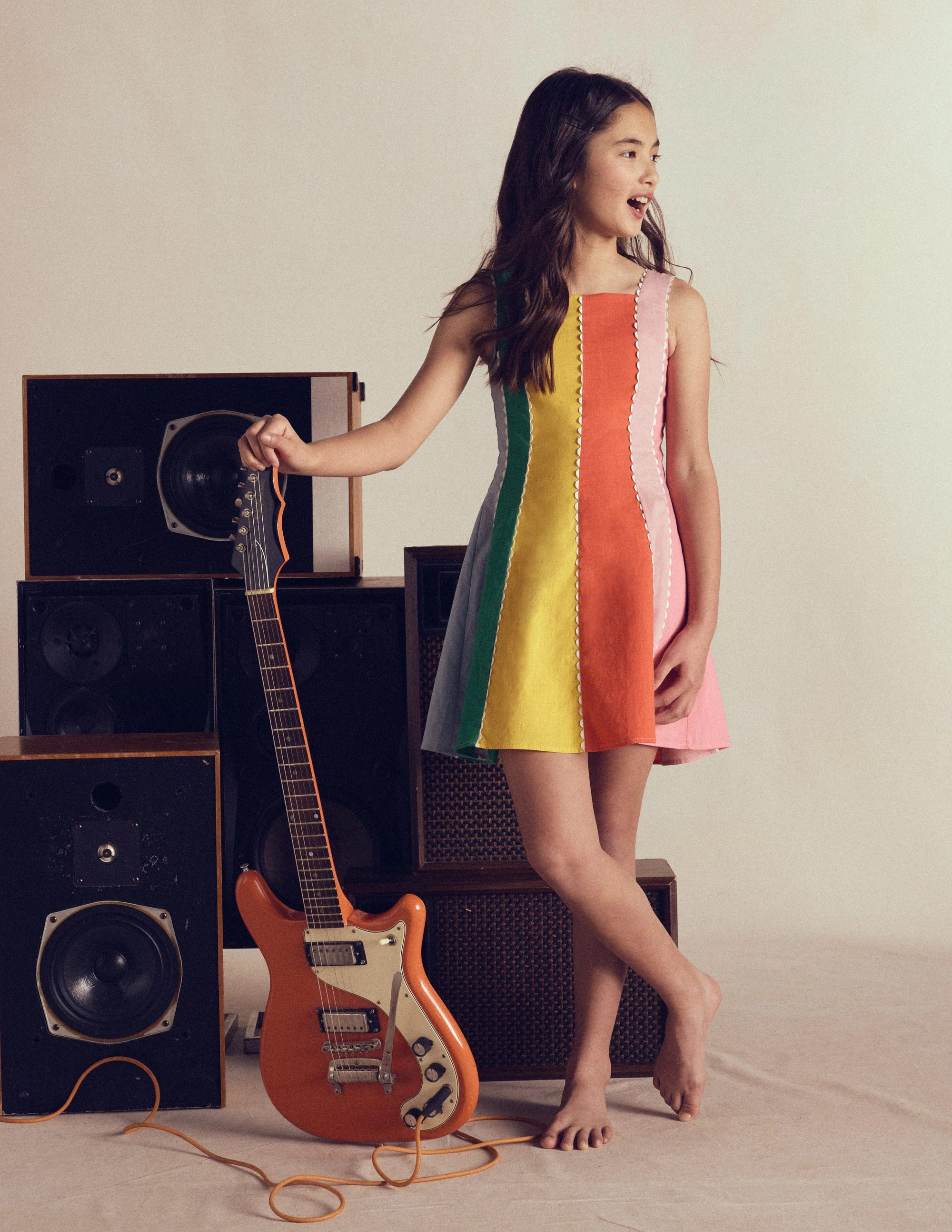 Woven Panel Dress-Multi Rainbow | Boden (US)