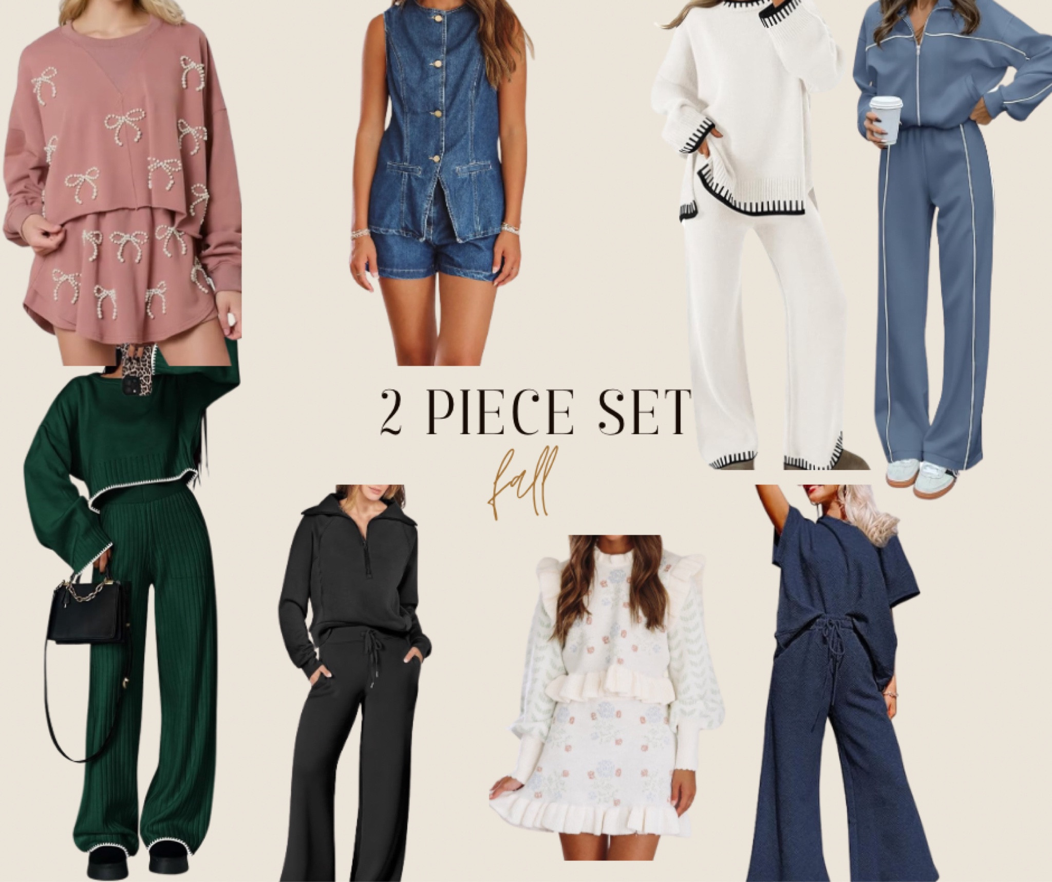 I love the effortless look of a 2 piece set and how easy they are to throw on! I rounded up some of my favorite 2 piece sets I have my eye on for some cozy and cute looks! 

#LTKStyleTip #LTKSeasonal #LTKFallSale