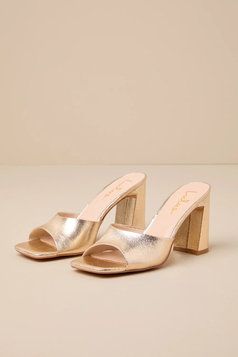 Germaine Gold High Heel Slide Sandals | Lulus