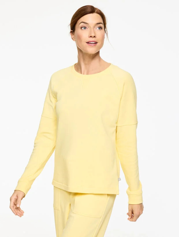 Cozy French Terry Crewneck Pullover | Talbots