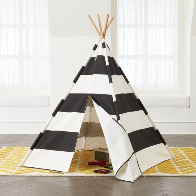 Black Stripe Teepee | Crate & Barrel