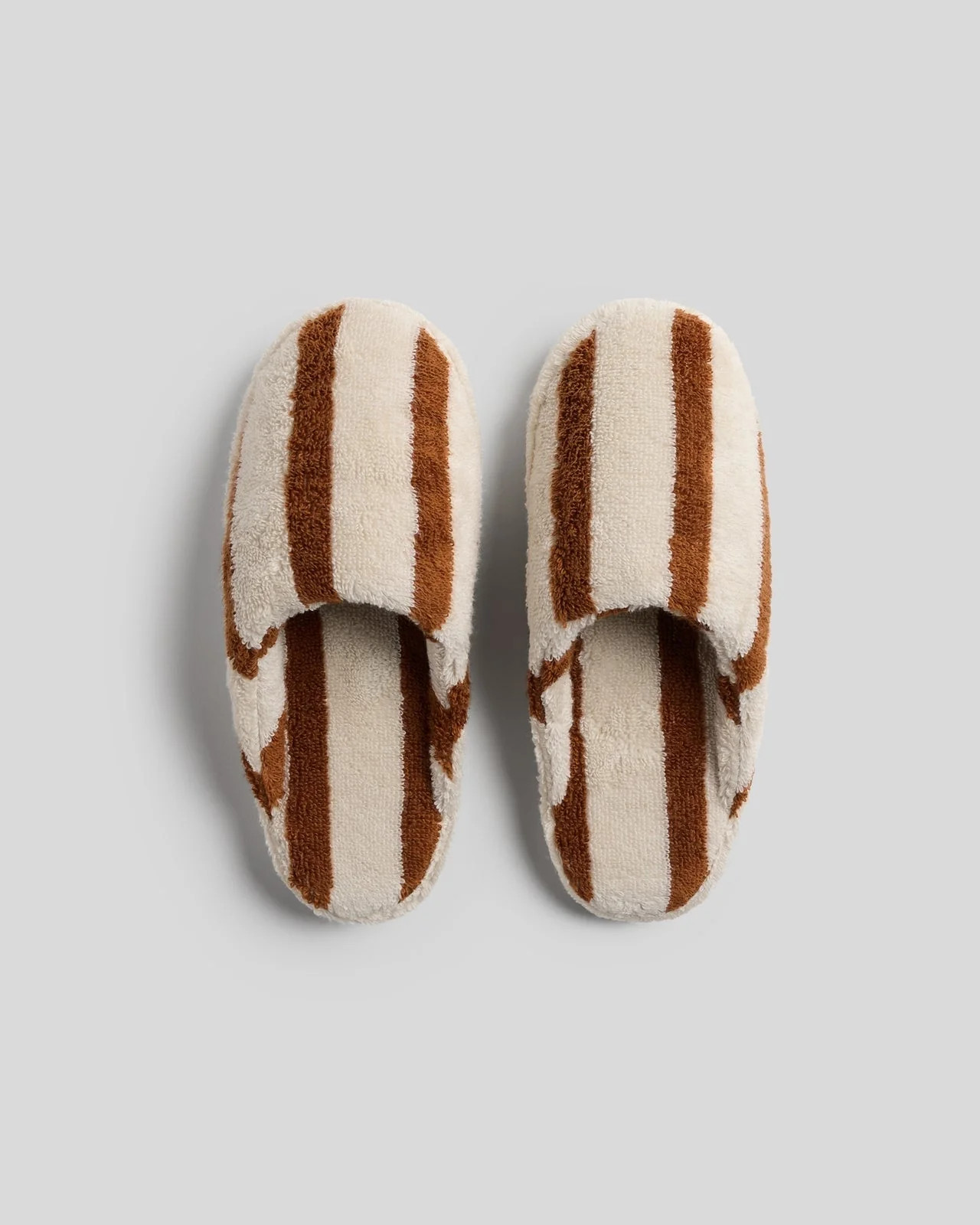 Terry Stripe Slippers (Bone and Tobacco) | Parachute