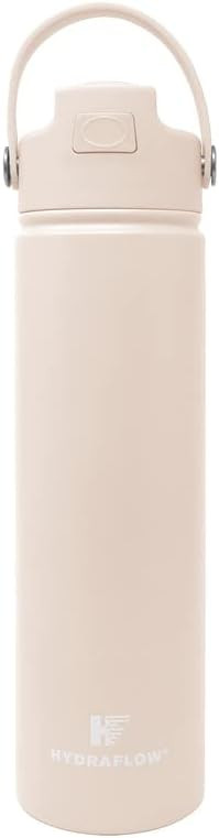 Hydraflow Hybrid - Triple Wall Vacuum Insulated Water Bottle with Flip Straw (25oz, Sand) Stainle... | Amazon (US)
