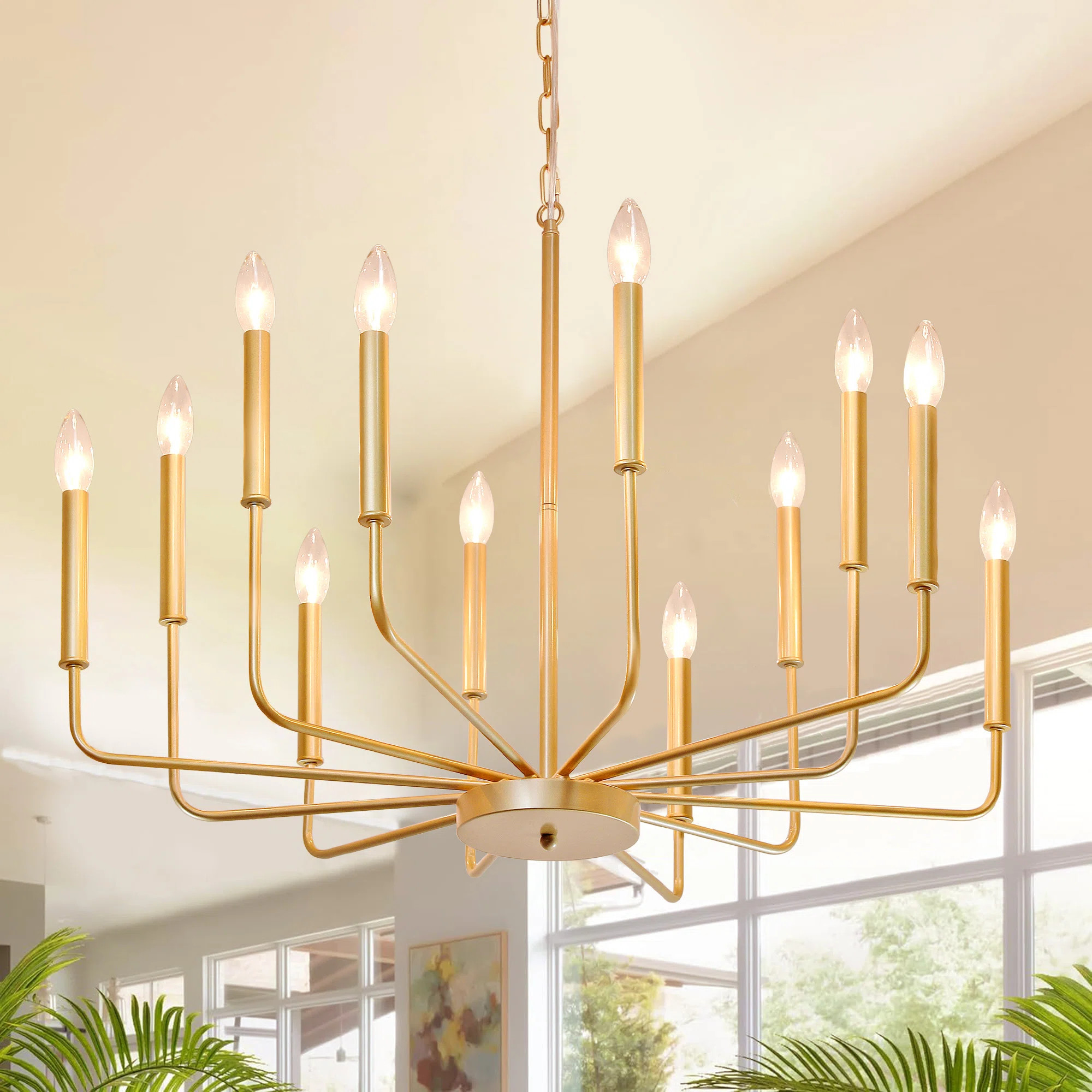 12- Light Dimmable candle Chandelier | Wayfair North America