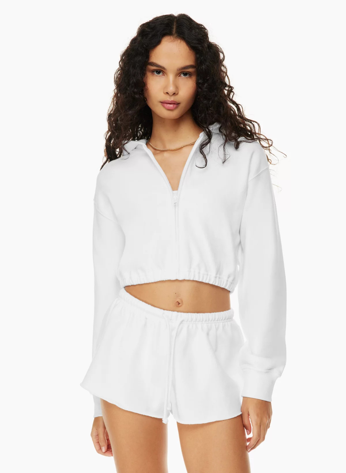 TERRY FLEECE PERFECT CINCH ZIP HOODIE | Aritzia