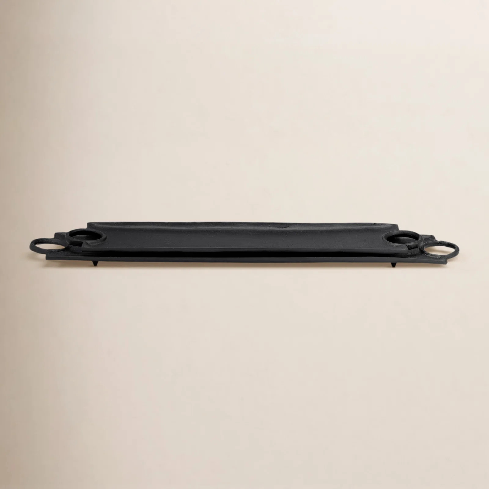 Black Aluminum Decorative Serving Tray Set with Handles - 32" & 27" Modern Rectangular Display Tr... | Wayfair North America