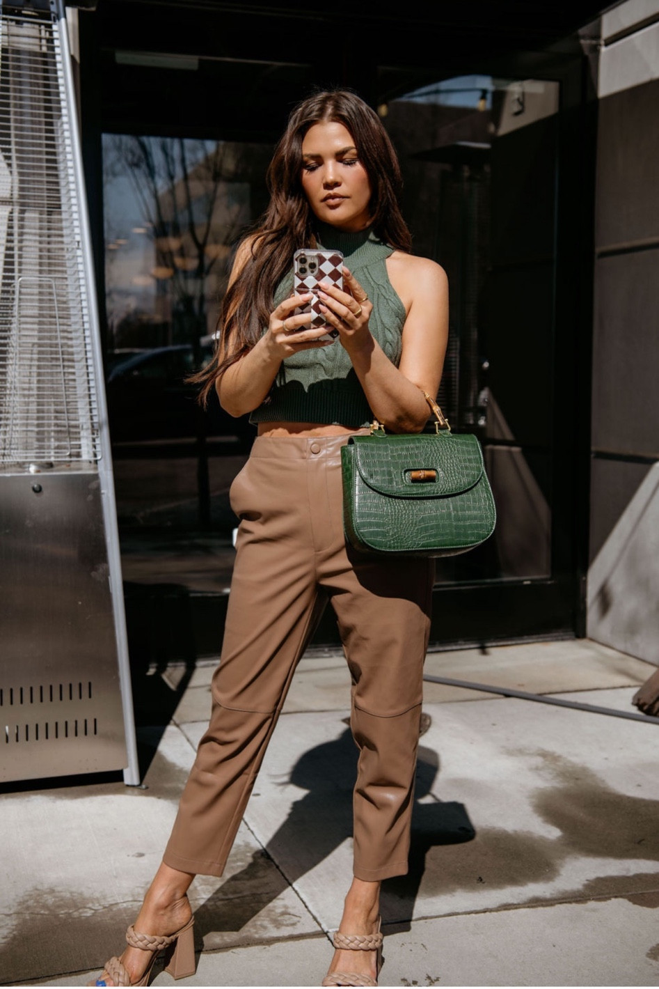 Open back sweater tank & faux leather pants 
Dolce Vita Ashby Heels
Fawn Design Croc Bag 
(phone case linked on ig!)



#LTKstyletip #LTKshoecrush #LTKitbag