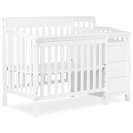 Amazon.com: Dream On Me Jayden 4‑in‑1 Mini Convertible Baby Crib & Changer with Storage in Wh... | Amazon (US)