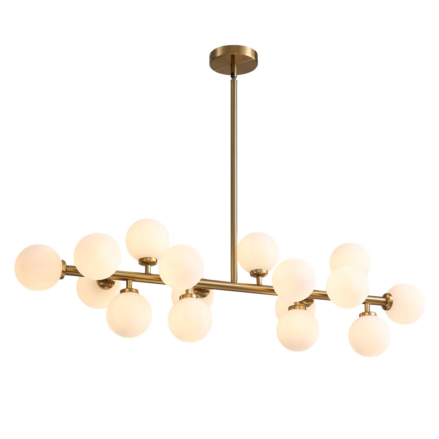 Jewellia 16 - Light Dimmable Bubble Glass Sputnik Modern Linear Chandelier | Wayfair North America