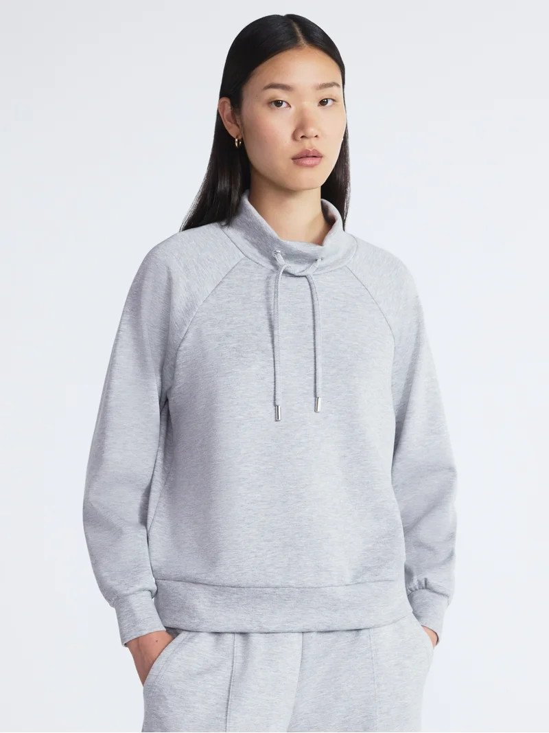 Scoop Women's and Women's Plus New Scubaknit Funnel Neck Sweatshirt, Sizes XS-4X | Walmart (US)