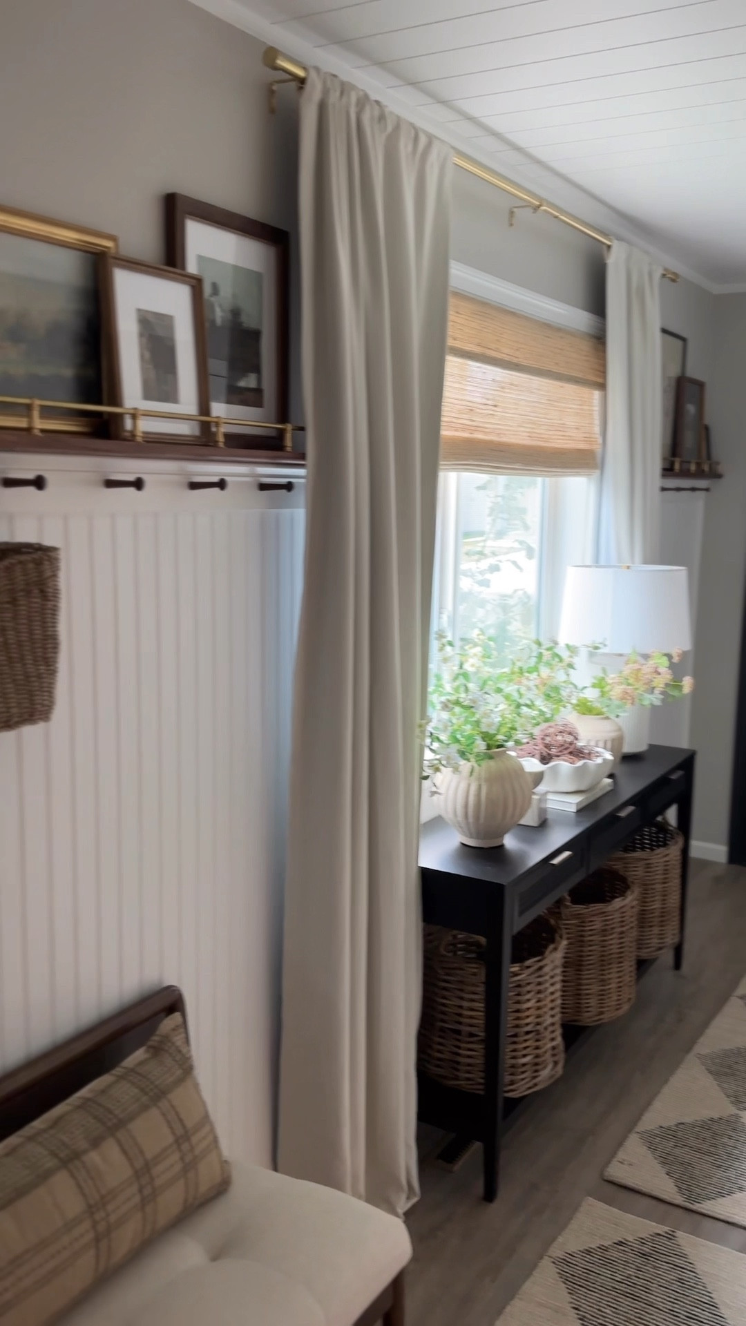 Brass gallery rail in our entryway! Love it for displaying all of our art!

#LTKHome #LTKSeasonal #LTKStyleTip