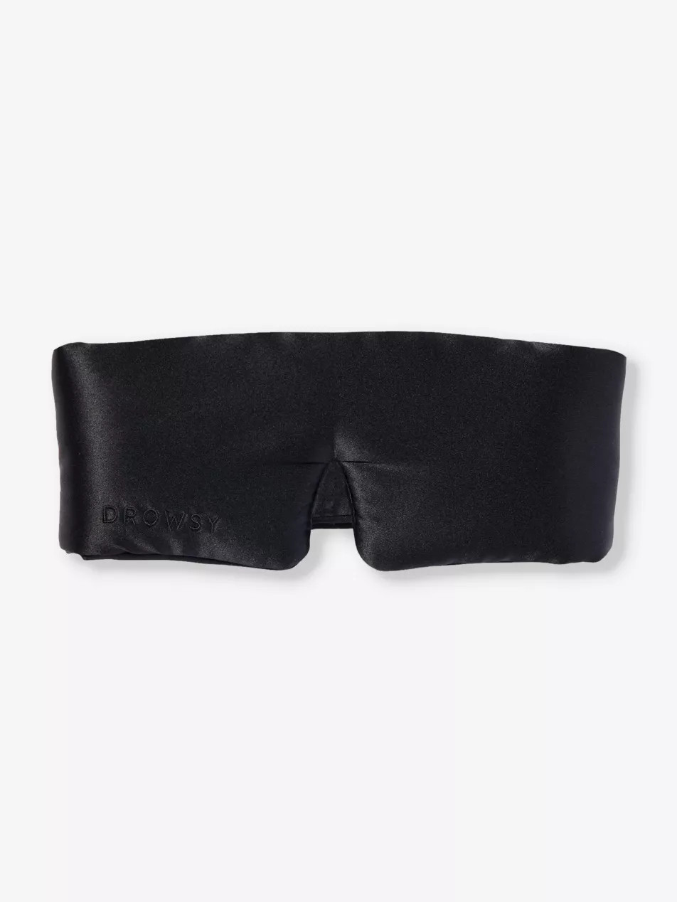 Brand-embroidered padded silk sleep mask | Selfridges