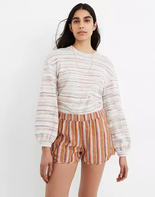 Linen-Cotton Pull-On Shorts in Rainbow Stripe | Madewell