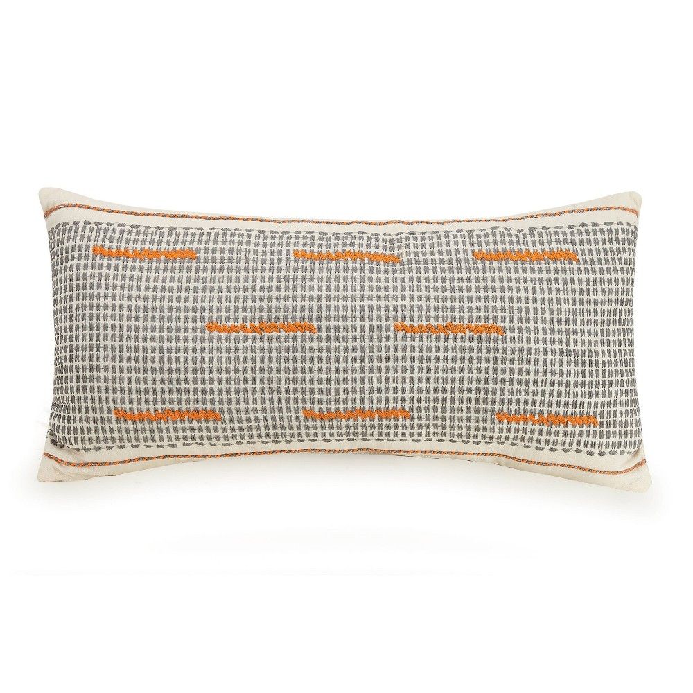 Lumbar Decorative Throw Pillow White/Orange/Gray - Ayesha Curry | Target