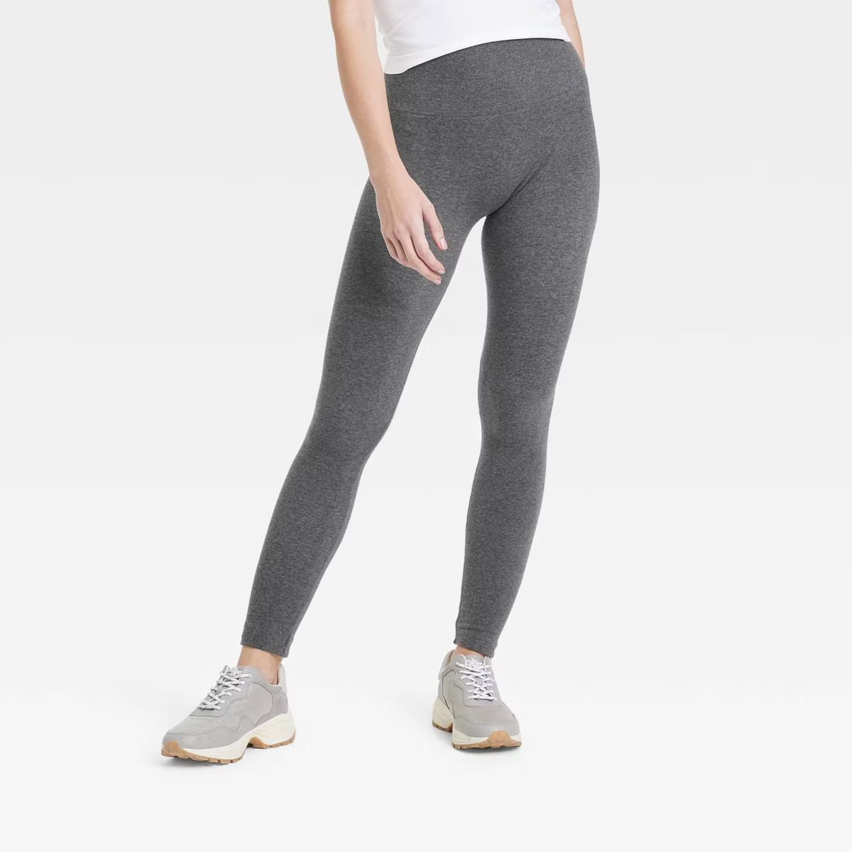Women's High Waisted Cotton Seamless Fleece Lined Leggings - A New Day™ | Target