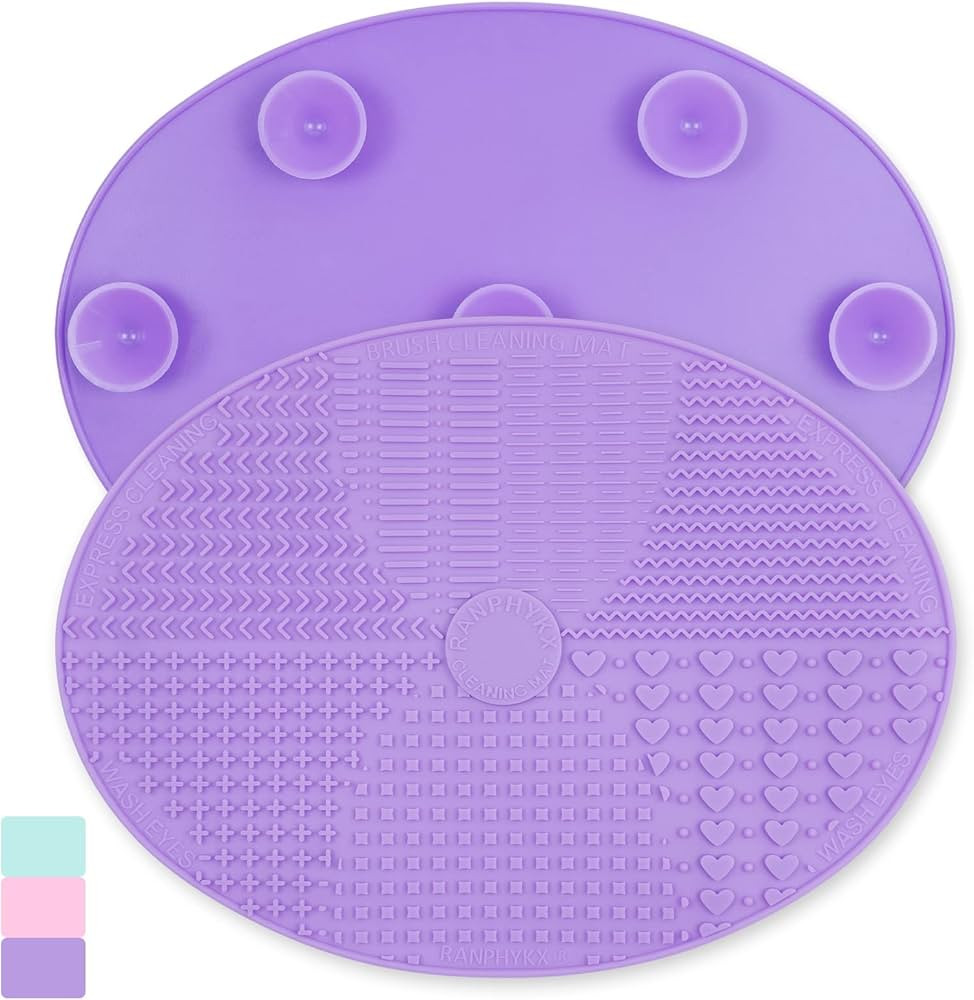 Makeup Brush Cleaner Mat Silicone Brush Cleaning Mat Big Size Make Up Brush Clean Pad with Suctio... | Amazon (US)
