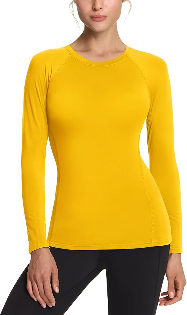 TSLA Women's Sports Compression Shirt, Cool Dry Fit Long Sleeve Workout Tops, Athletic Exercise G... | Amazon (US)