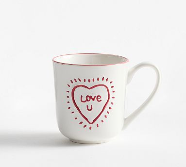 Love You Embossed Stoneware Mugs - Set of 4 | Pottery Barn (US)