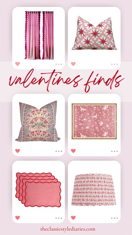 Red and pink home decor finds to spread the Valentine’s Day vibes. ❤️ scalloped placemats and curtains, pink pillows, patterned lamp shades and more 

#LTKSeasonal #LTKfindsunder100 #LTKhome