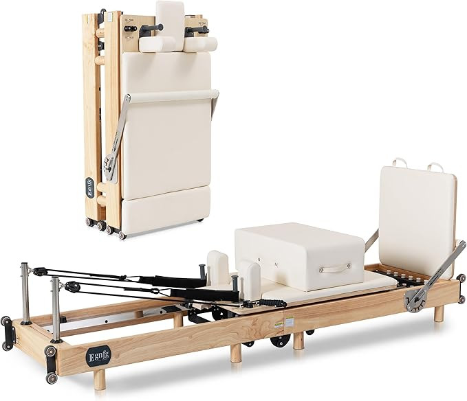 Wooden Pilates Reformer Machine, Durable and Quiet, Premium Foldable Pilates Reformer, Pilates Eq... | Amazon (US)