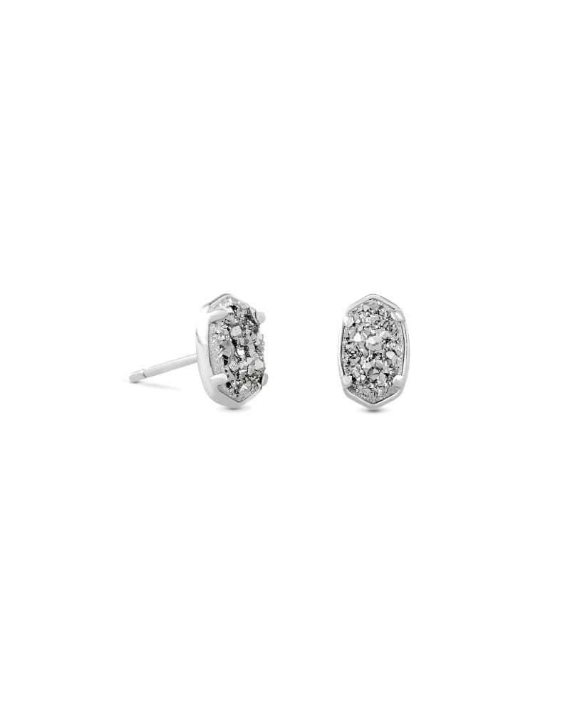 Emilie Silver Stud Earrings in Platinum Drusy | Kendra Scott | Kendra Scott