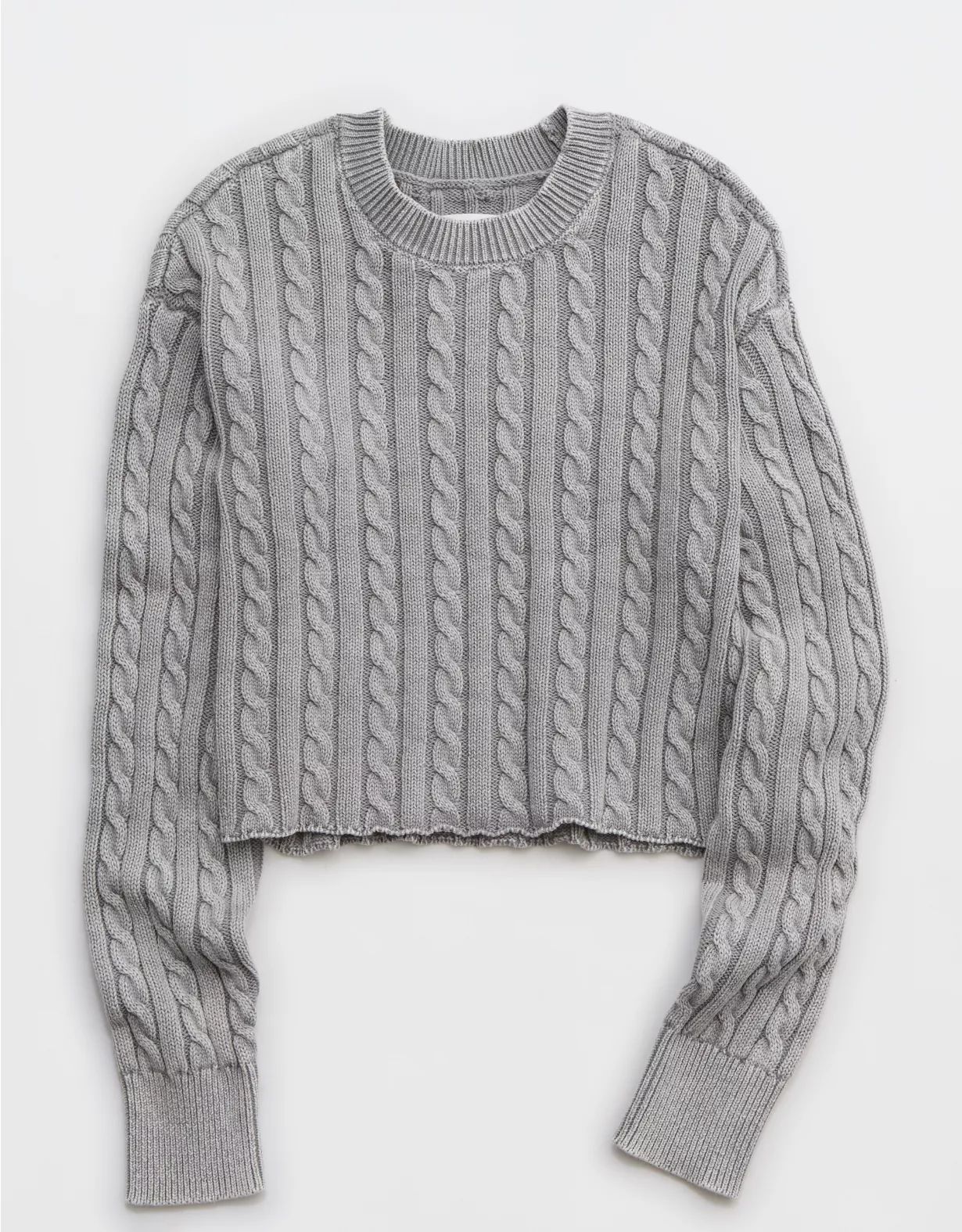 Aerie Mini Cable Cropped Sweater | Aerie
