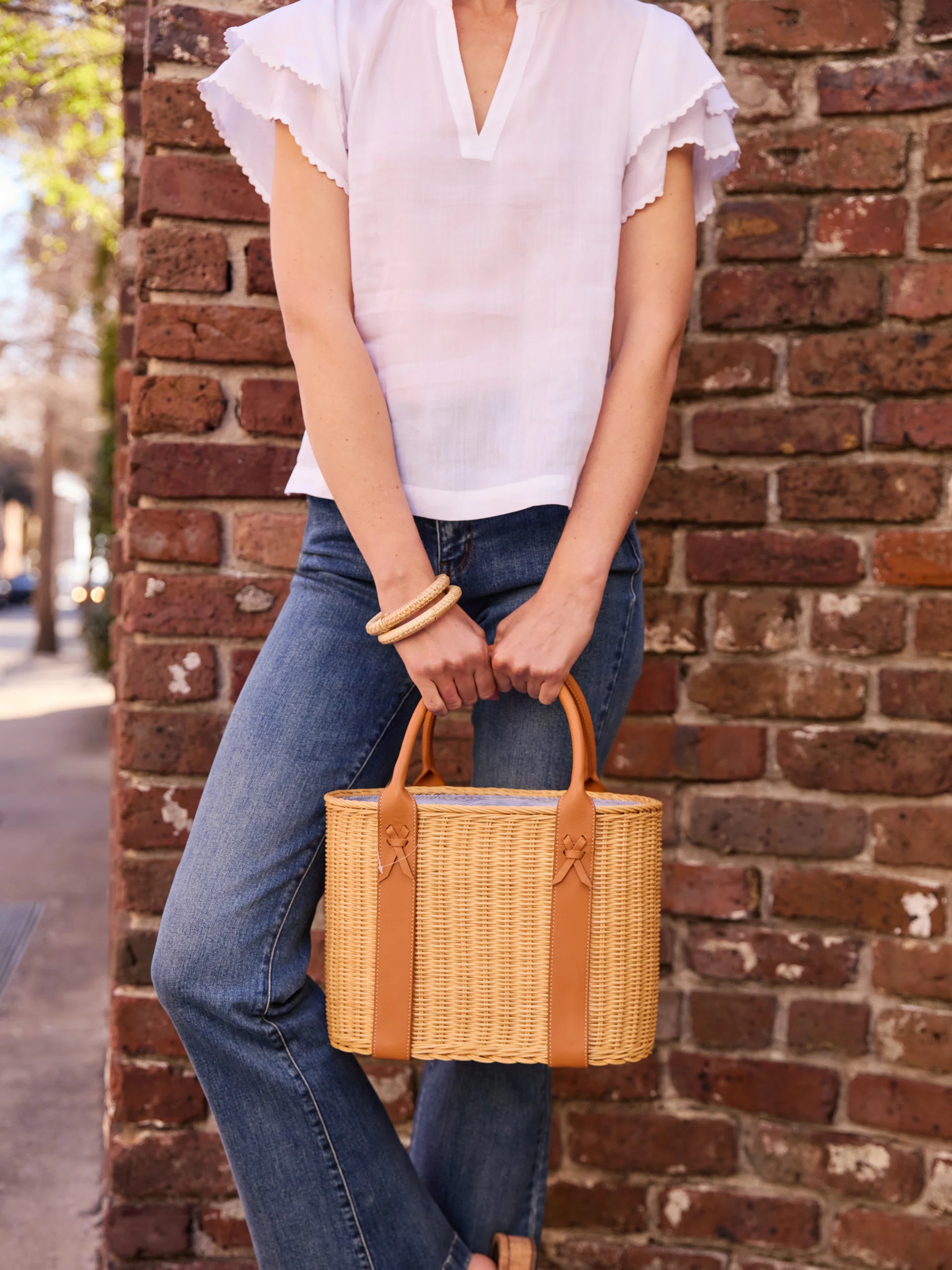 Daniela Wicker Tote Bag | J.McLaughlin
