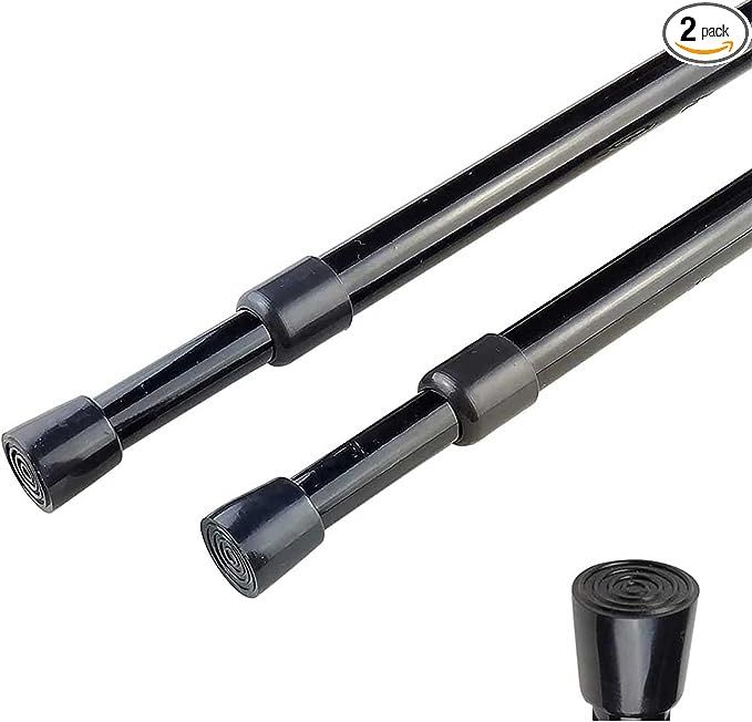 2pcs Spring Tension Curtain Rod，28-43 Inches Adjustable Expandable Pressure Black Curtain Tensi... | Amazon (US)