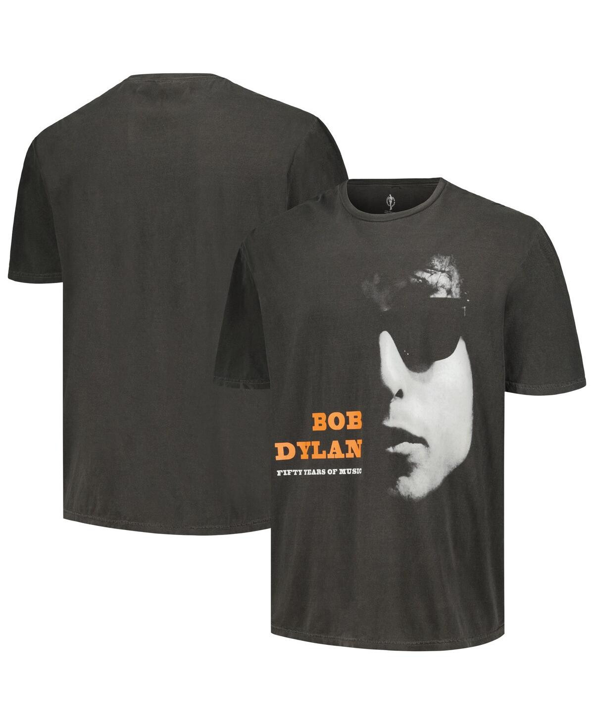 Men's Black Distressed Bob Dylan 50 Years Washed Graphic T-shirt - Black | Macy's