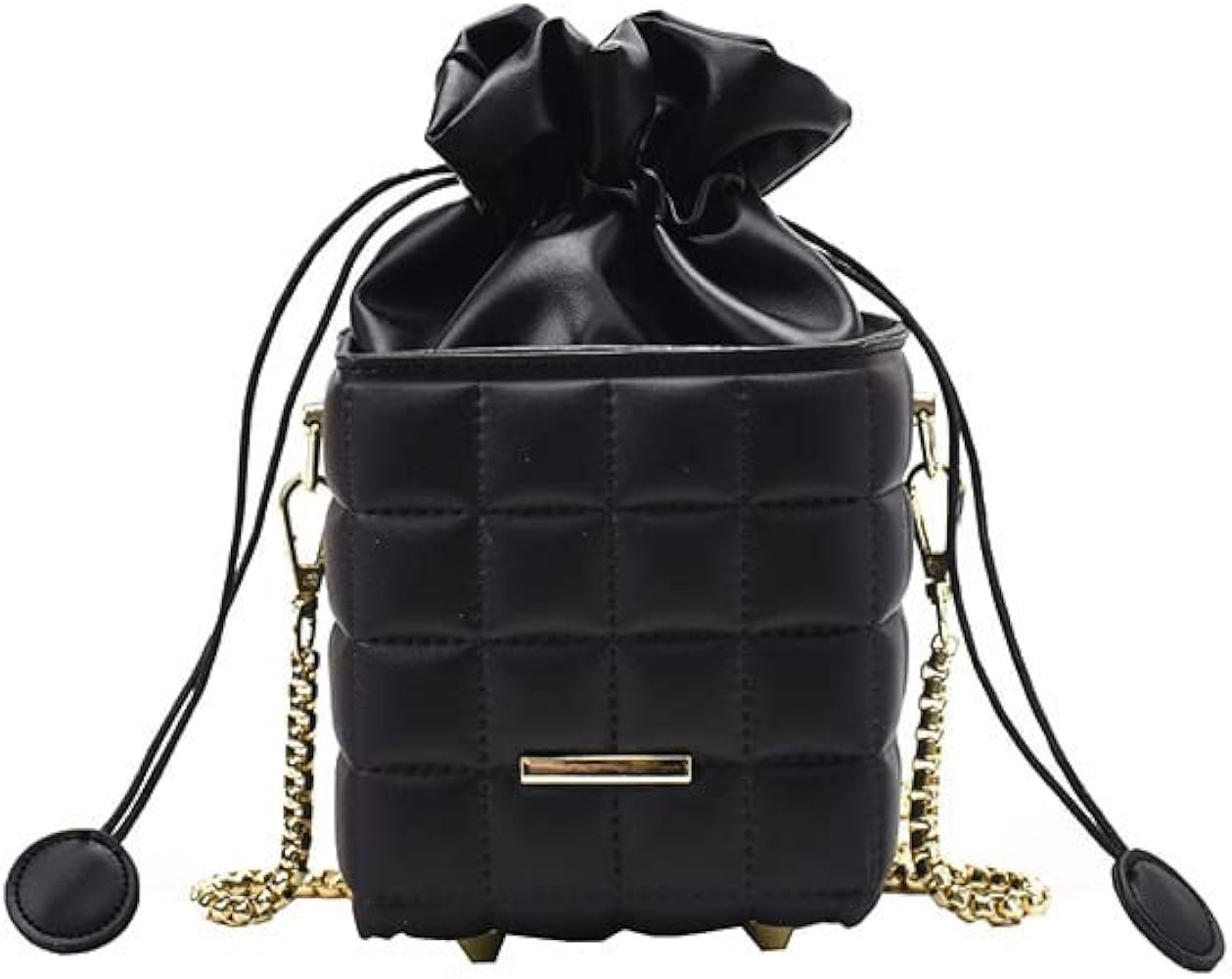 Box Bag Mini Box-Shaped PU Leather Solid Color Square Ladies Crossbody Bag Drawstring Pouche - Ch... | Amazon (US)