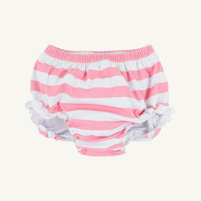 Byrde Bloomer (UPF 35+) - Caicos Cabana Stripe (Hamptons Hot Pink) with Worth Avenue White | The Beaufort Bonnet Company