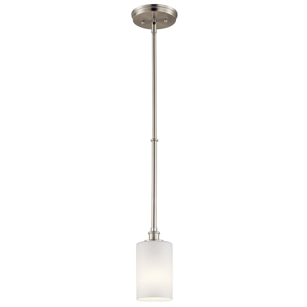 KICHLER Joelson 1-Light Brushed Nickel Transitional Kitchen Mini Pendant Hanging Light | The Home Depot