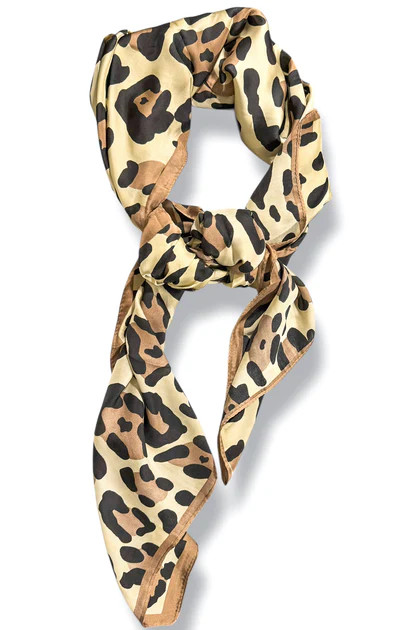 Fierce Feels Leopard Satin Rectangle Scarf | The Willow Tree