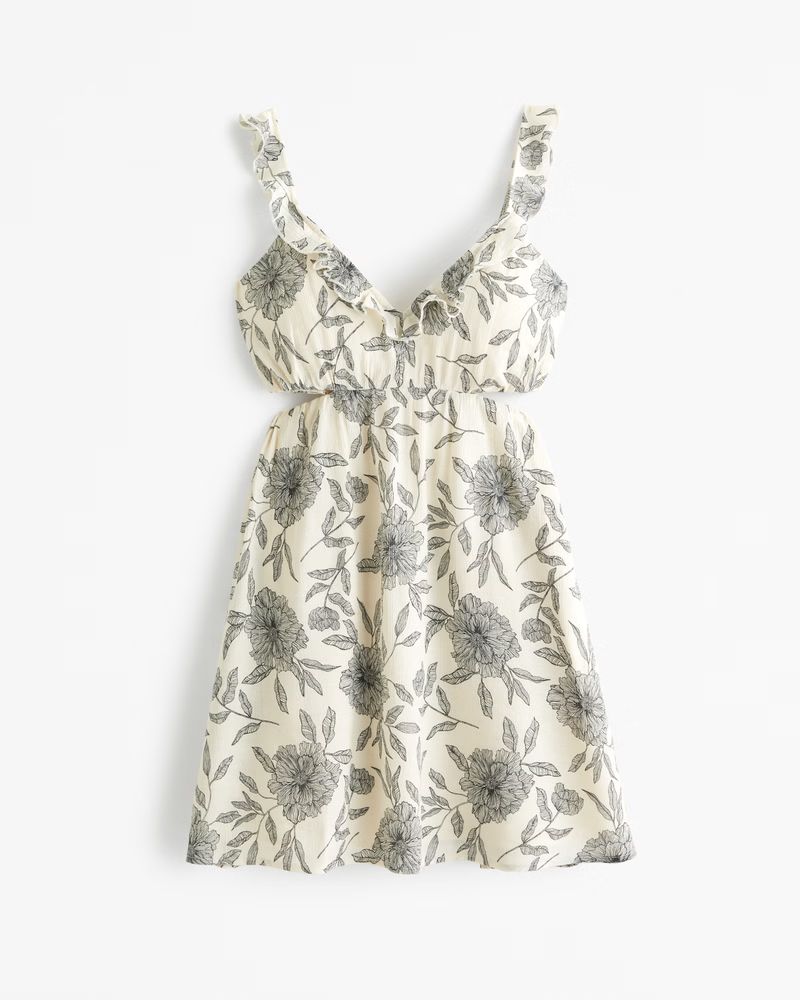 Women's Ruffle Cutout Mini Dress | Women's Dresses & Jumpsuits | Abercrombie.com | Abercrombie & Fitch (US)