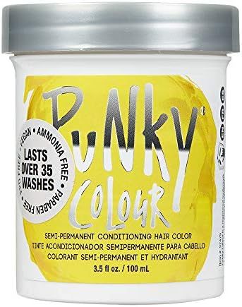 Punky Bright Yellow Semi Permanent Conditioning Hair Color, Non-Damaging Hair Dye, Vegan, PPD and... | Amazon (US)