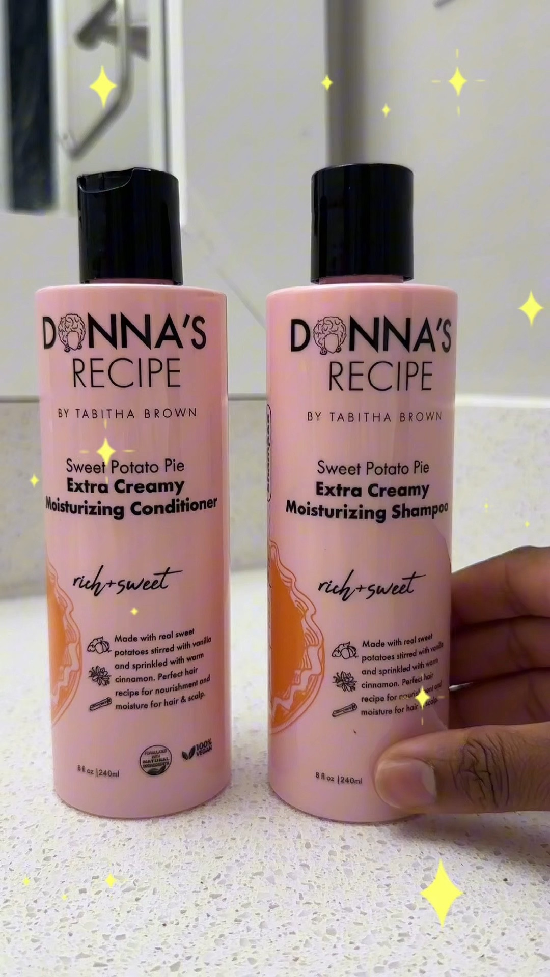 I finally have the #DonnasRecipe Sweet Potato Pie Creamy Conditioner & Shampoo ✨ 

My curls are type 4, kinky, curly, and have high porosity so moisture is very important. 

With natural ingredients as such as SWEET POTATO, CINNAMON, SHEA BUTTER, AVOCADO OIL & more, my hair retained moisture and my curls were defined ! I can’t wait to try the rest of the collection! It is sweet as pie ✨

#tabithabrown #donnasrecipe #blackhair #naturalhair

#LTKStyleTip #LTKHome #LTKBeauty