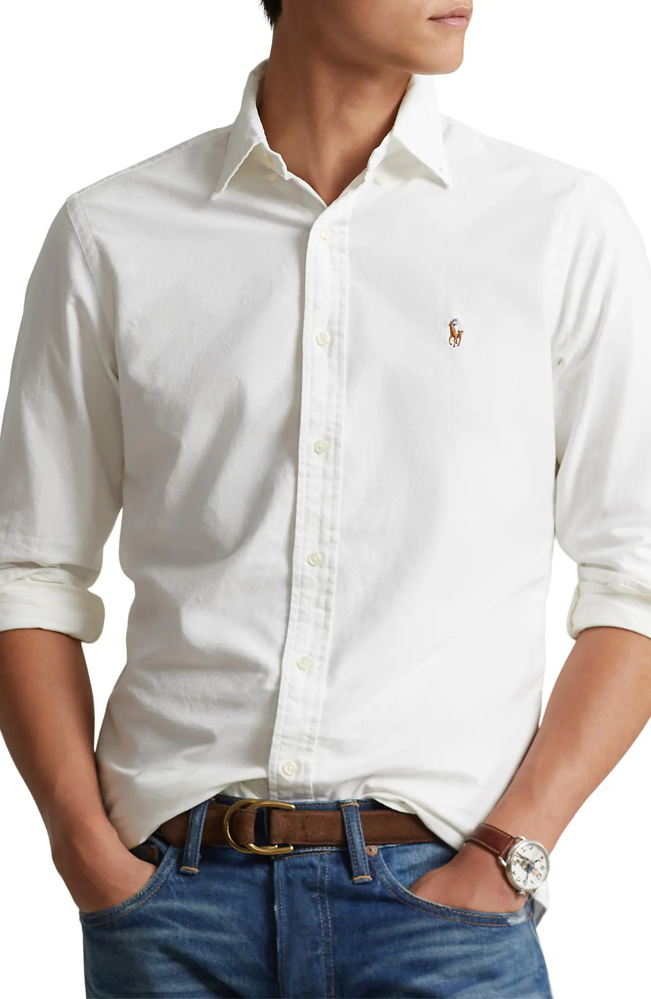 Polo Ralph Lauren Classic Oxford Button-Down Sport Shirt in White at Nordstrom, Size Small | Nordstrom