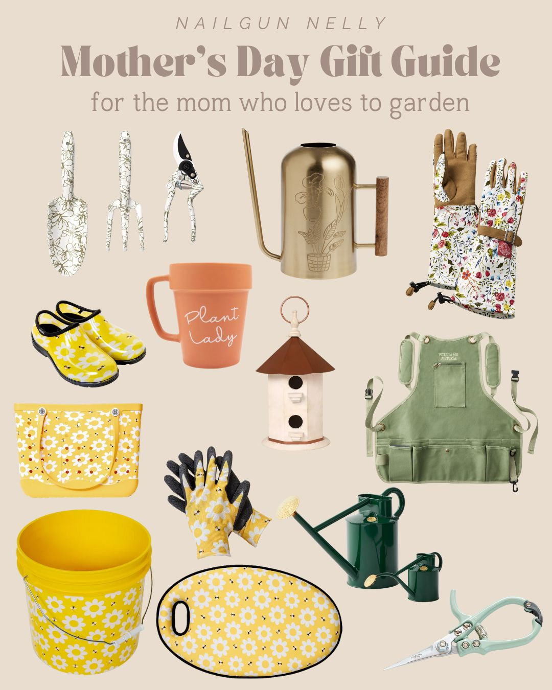 Gifts for the mom who loves to garden!

gardening apron, pretty watering can, gardening tools, garden gloves, gardening shoes, garden knee pad, garden bucket, birdhouse, plant lady mug, garden sheers 

#mothersdaygiftguide 

 #LTKGiftGuide #LTKSeasonal #LTKFamily