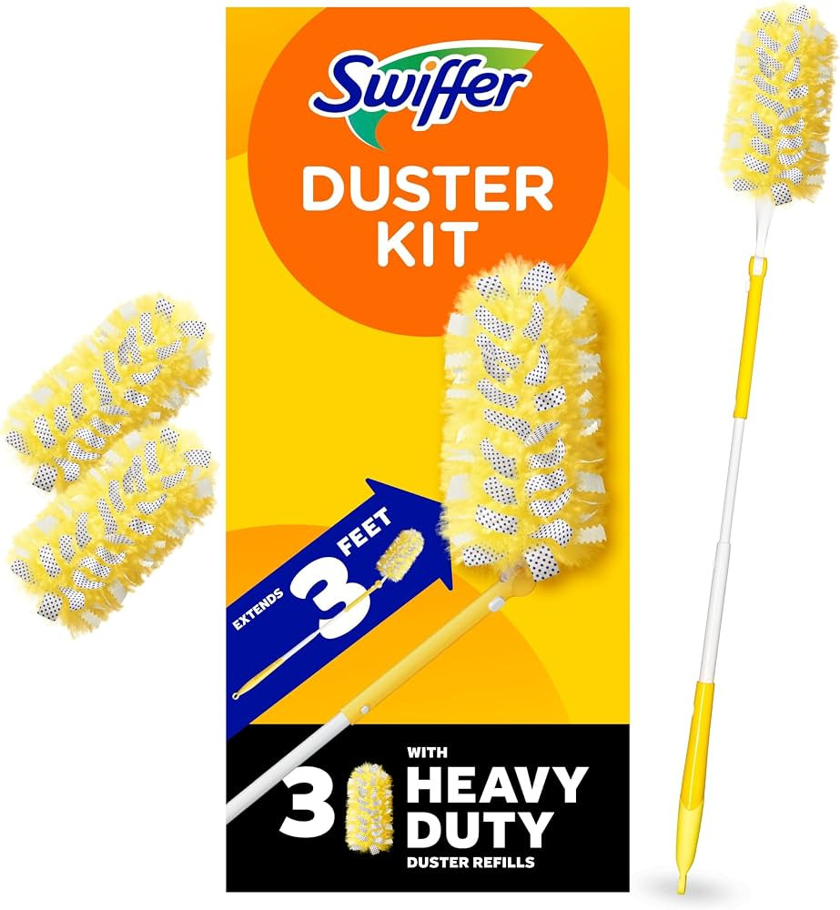 Swiffer Duster Kit with 3 ft Extendable Handle, Heavy Duty Dusting Starter Kit with 3 Refills, fo... | Amazon (US)