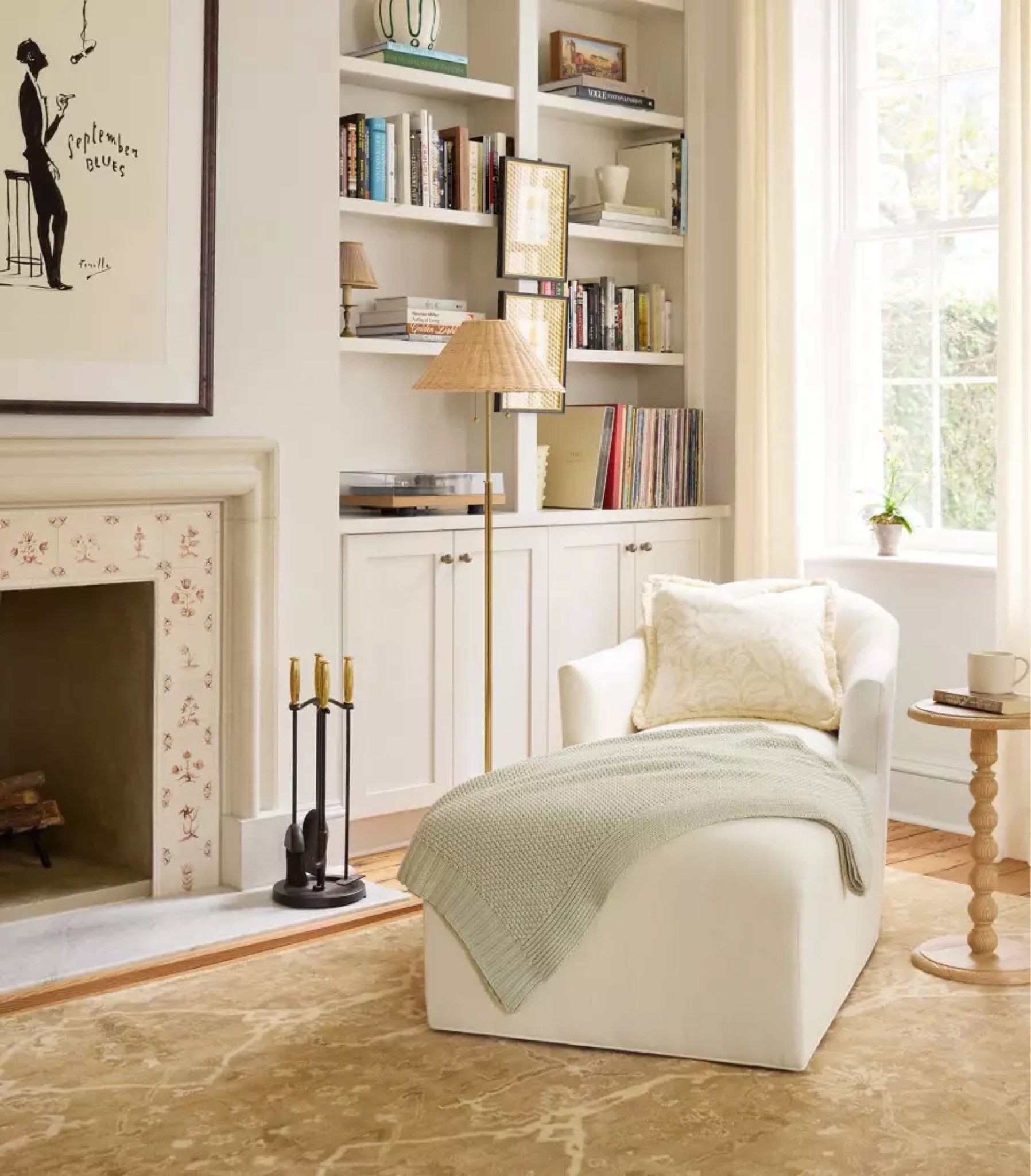 Creating a cozy reading nook is all about designing a space where you feel comfortable, relaxed, and immersed in your book just like the vignette by Serena&amp;Lily . Here are some steps to create the perfect cozy nook:

1. Choose the Right Spot

	•	Quiet and Private: Find a corner of your home that’s peaceful, with minimal foot traffic. It could be near a window, in a corner of the living room, or even a small alcove.
	•	Natural Light: Ideally, choose a spot near a window for natural light during the day, which also adds a lovely, warm atmosphere.

2. Select Comfortable Seating

	•	Chair or Cushion: Go for a plush armchair, a small sofa, a hammock chair, or a floor cushion. Bean bags or poufs work well too, as long as they’re comfortable.
	•	Blankets and Throws: Layer with soft throws or blankets for extra coziness. Opt for textures like fleece, wool, or cashmere for warmth.

3. Add Good Lighting

	

#LTKHoliday #LTKSaleAlert #LTKHome