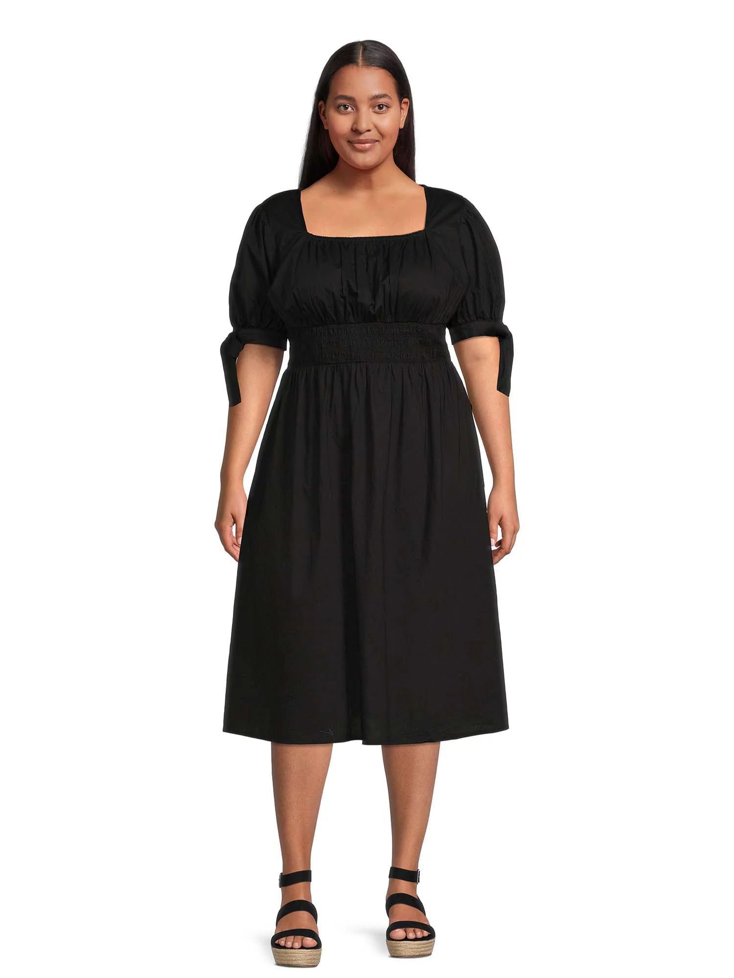Terra & Sky Women's Plus Size Smocked Waist Dress - Walmart.com | Walmart (US)