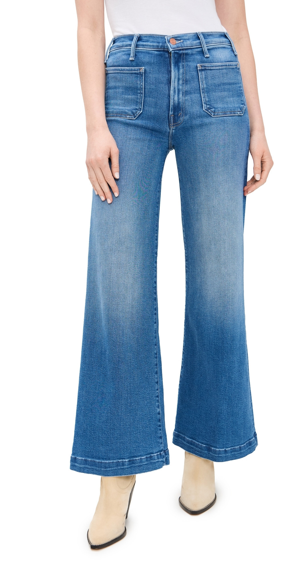 MOTHER Hustler Roller Patch Pocket Sneak Jeans Piece By Piece 33 | Shopbop