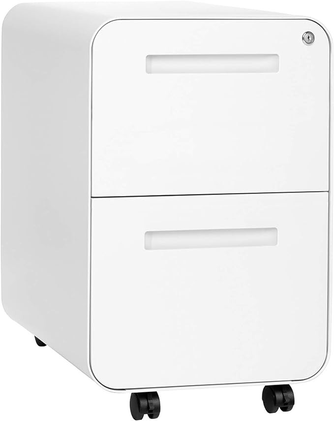 Laura Davidson Furniture Stockpile 2 Drawer Mobile File Cabinet with Lock - Under Desk Metal Fili... | Amazon (US)