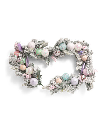 6ft Snowy Pine Garland With Ornaments And Candies | Plants & Planters | Marshalls | Marshalls