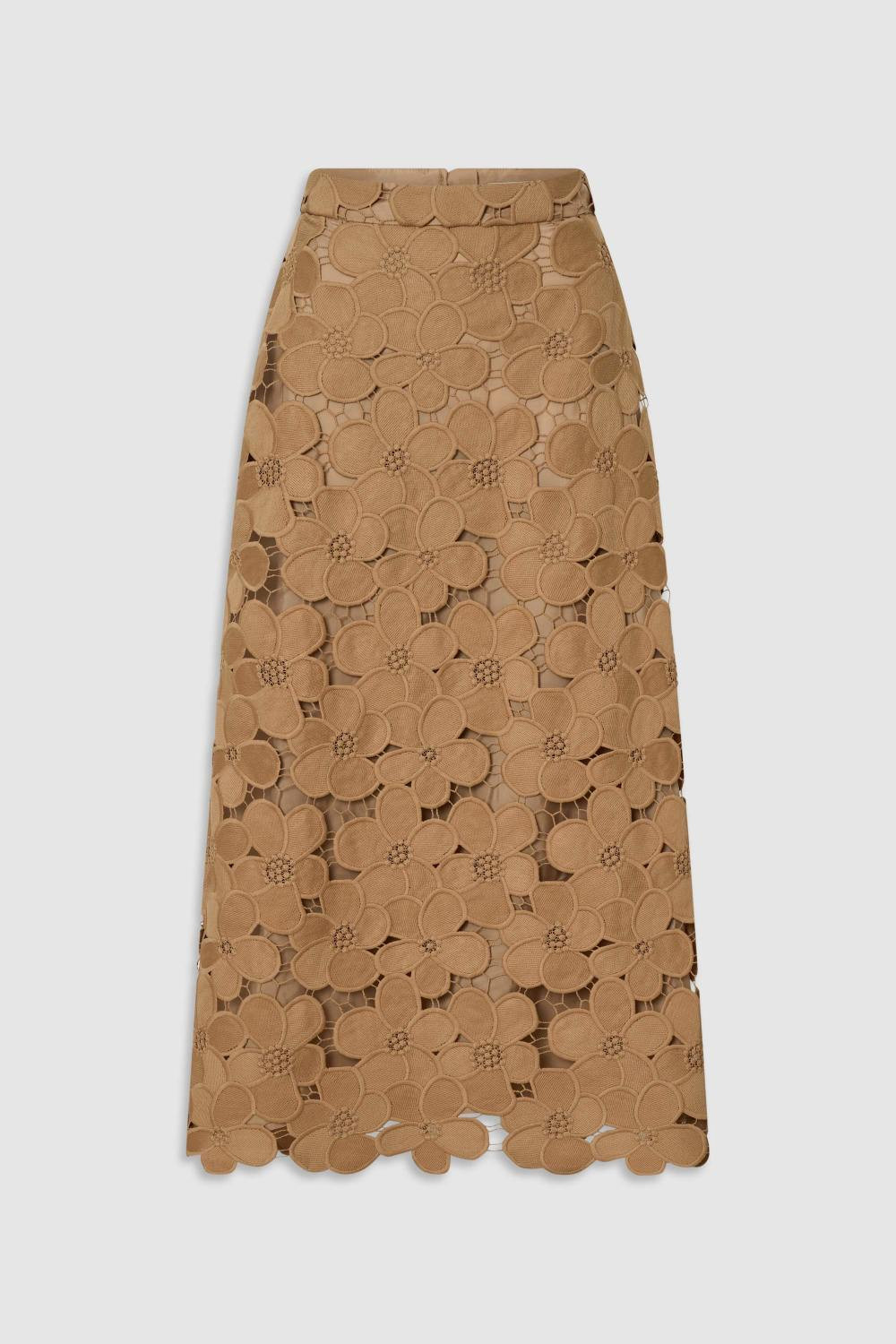 Poppy Lace Skirt Camel | Oroton