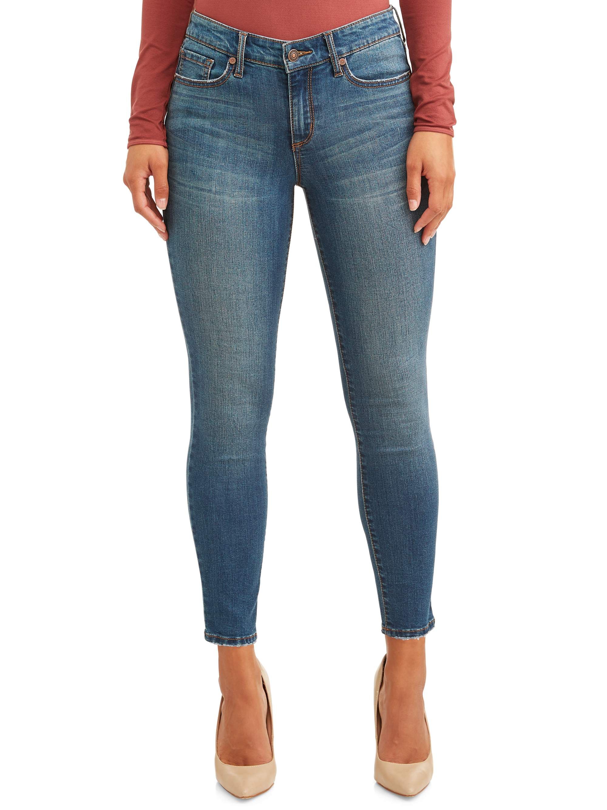 Sofia Jeans Sofia Skinny Chewed Hem Mid Rise Stretch Ankle Jean Women's (Medium) | Walmart (US)